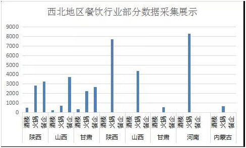 西北地區(qū)餐飲行業(yè)部分?jǐn)?shù)據(jù)采集展示